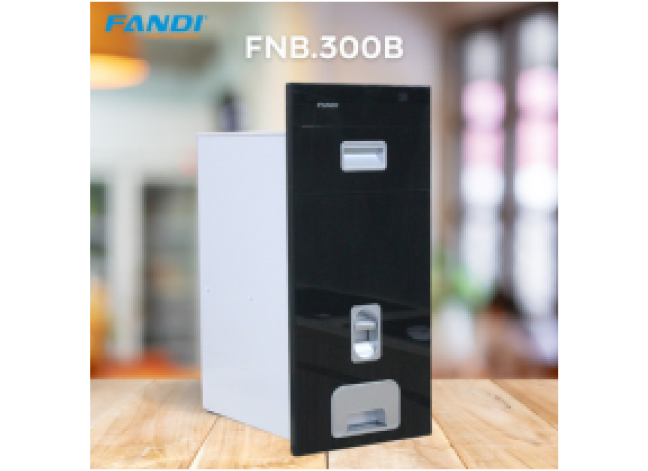 THÙNG GẠO THÔNG MINH MẶT GƯƠNG ĐEN FNB.300B